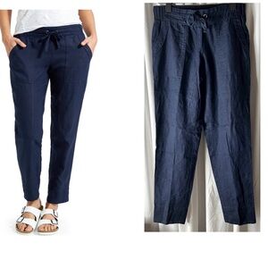 Athleta Linen Tie Waist Ankle Pants Size 4T Adventure Travel Athleisure Casual